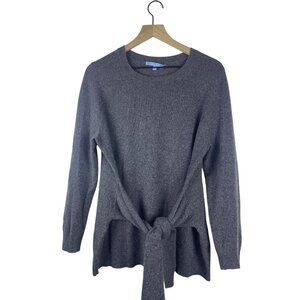 Antonio Melani 100% Cashmere Tie Front Wrap Sweater Women's Large Charcoal Gray